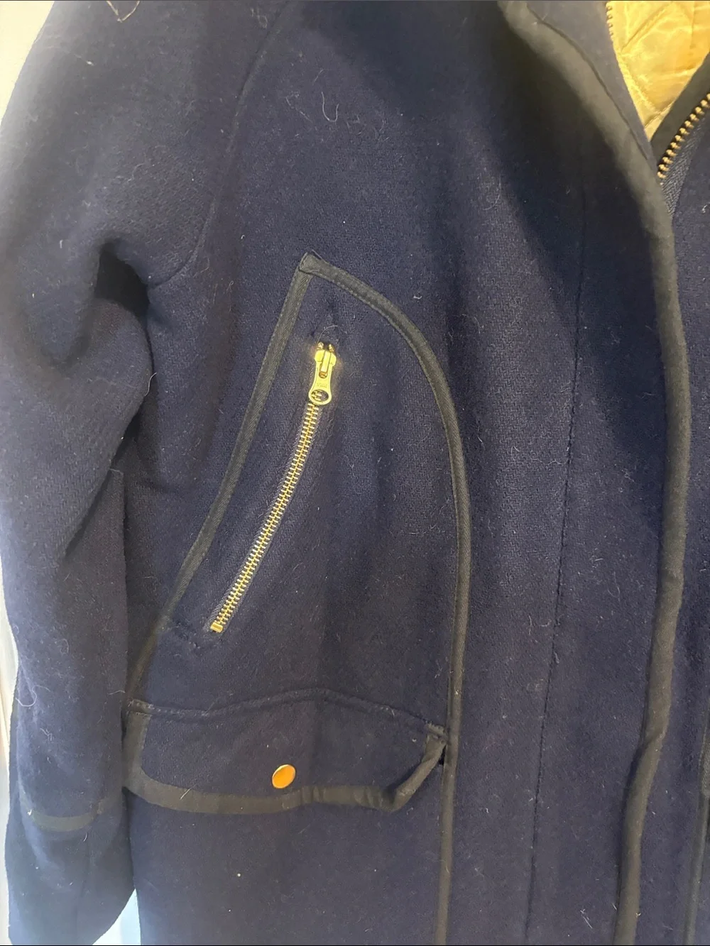 J. Crew Navy Summit parka in Italian stadium-cloth wool
